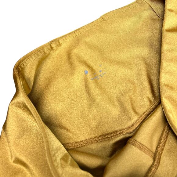 Athleta Elation Shine Tights Leggings Tuscan Gold Metallic Yellow Size XL Yoga - Picture 9 of 9